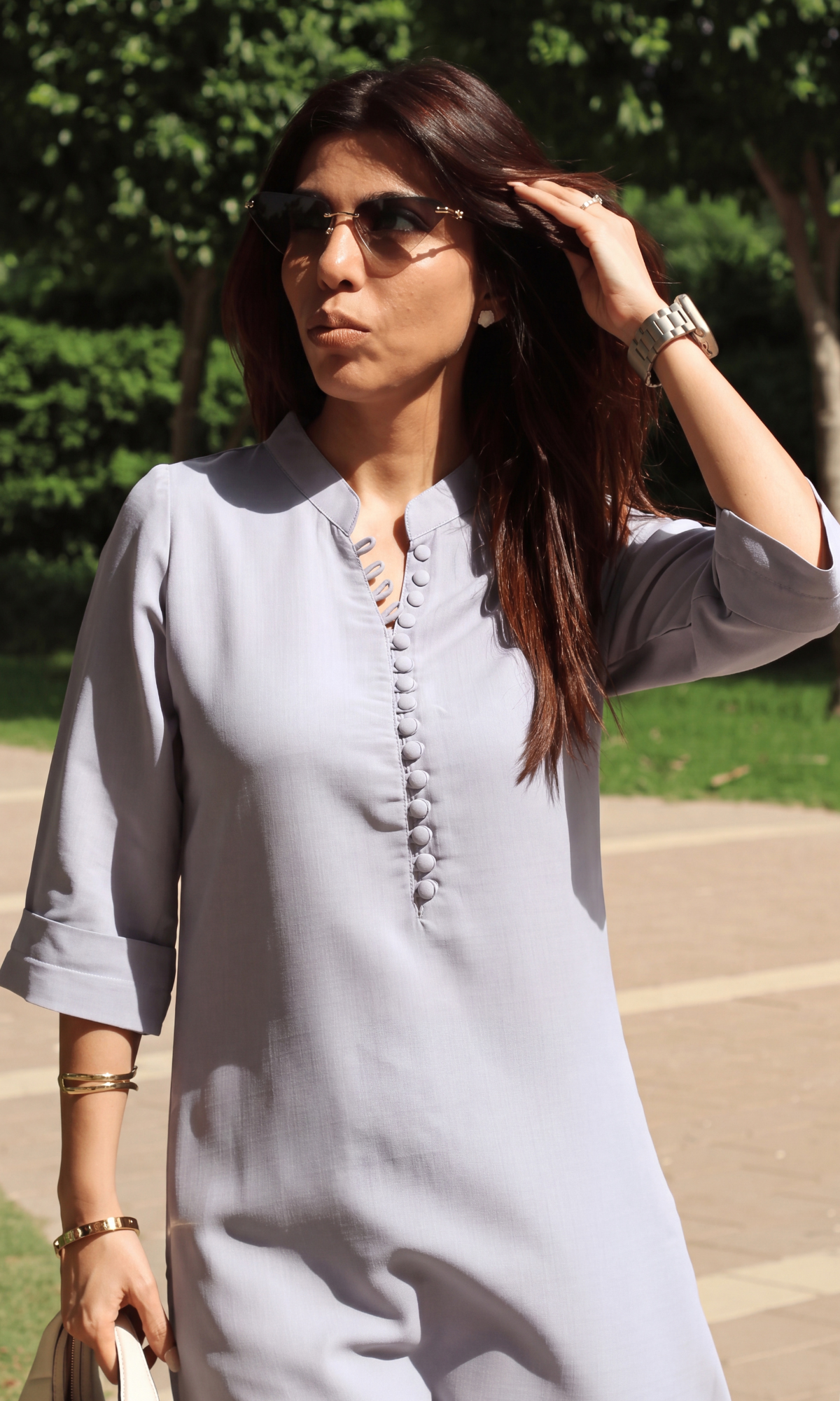 Frosted Lavender Collared Buttoned Co-ord