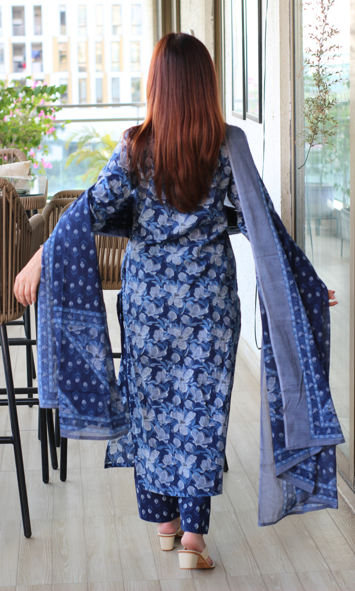 Cotton Nilofer Print Kurta, Dupatta & Printed Pants