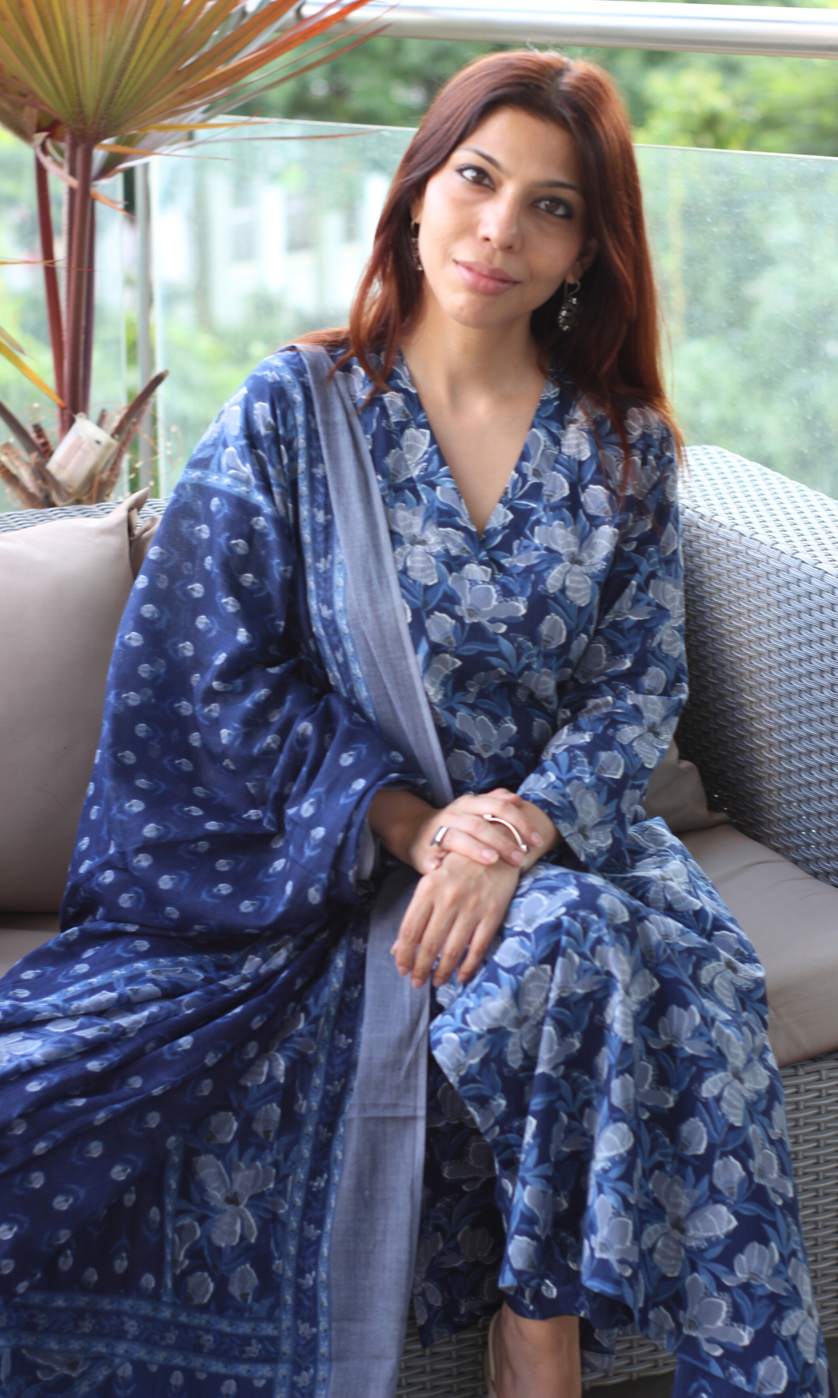 Cotton Nilofer Print Kurta, Dupatta & Printed Pants