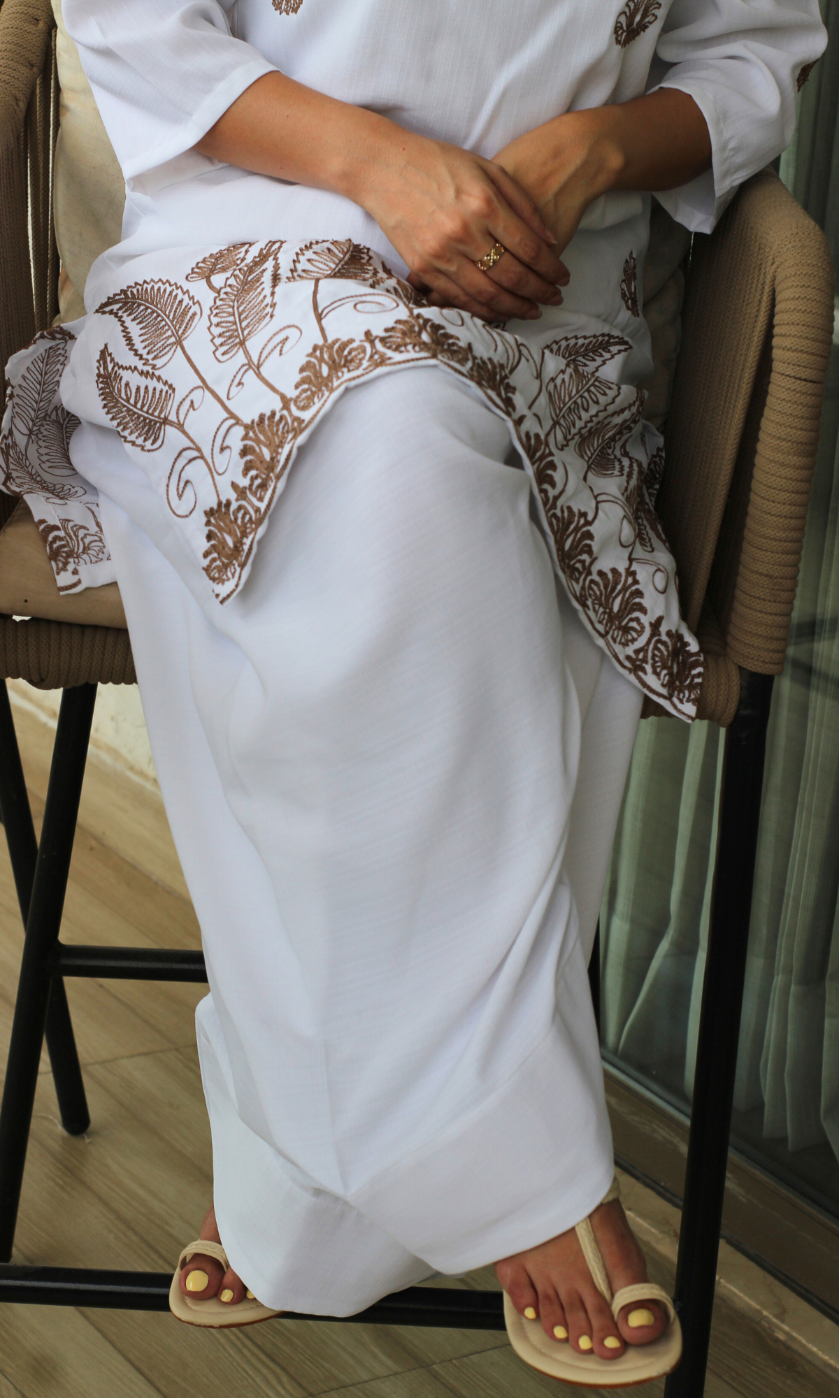 Chandani White Embroidered Kurta & Farshi Salwaar