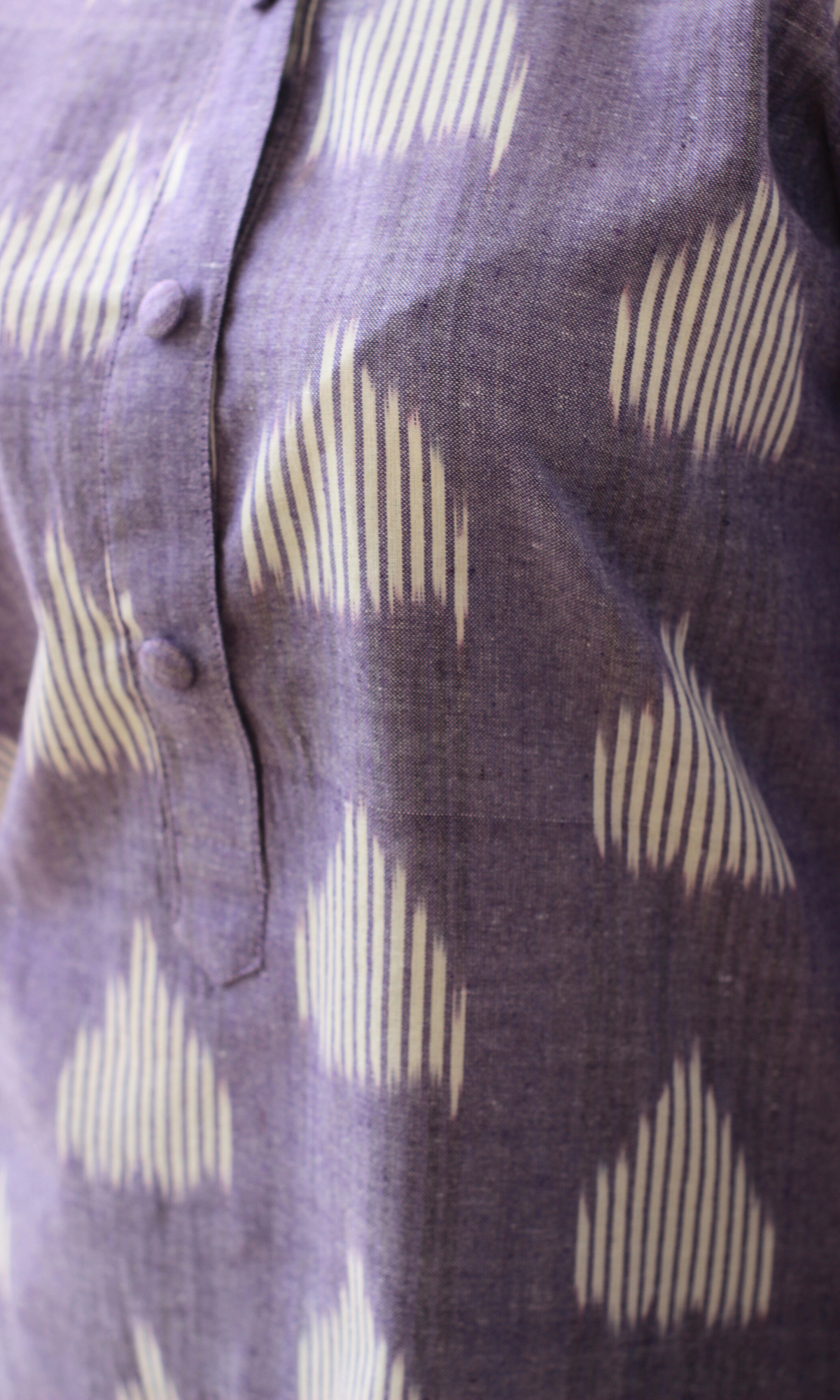 Lavender Haze Ikat Buttoned Kurta with Pintuck Pleated Pants