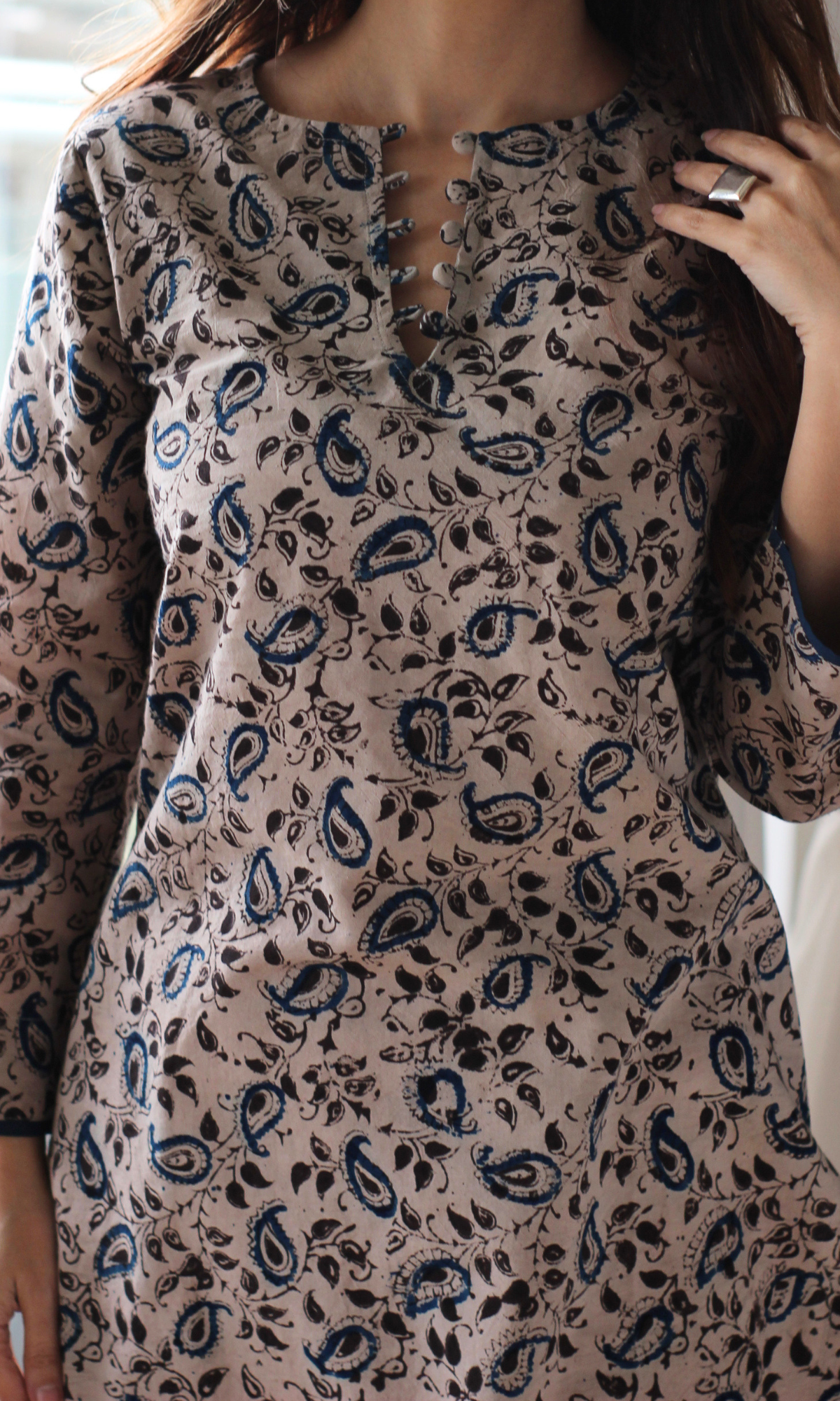 Inaya Indigo Kalamkari Kurta with Cotton Pants