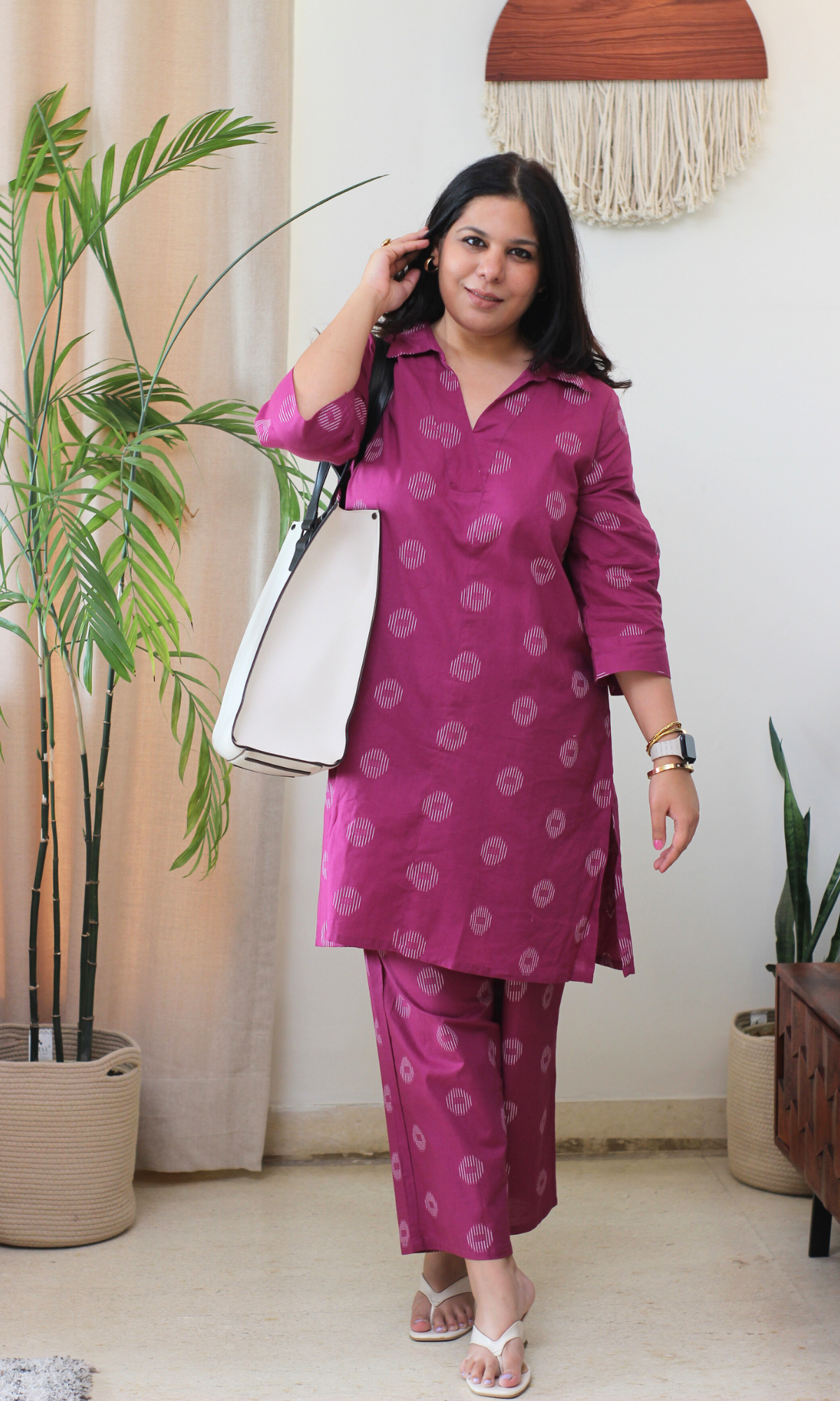 Berry Cotton Dobby Collard Co-ord