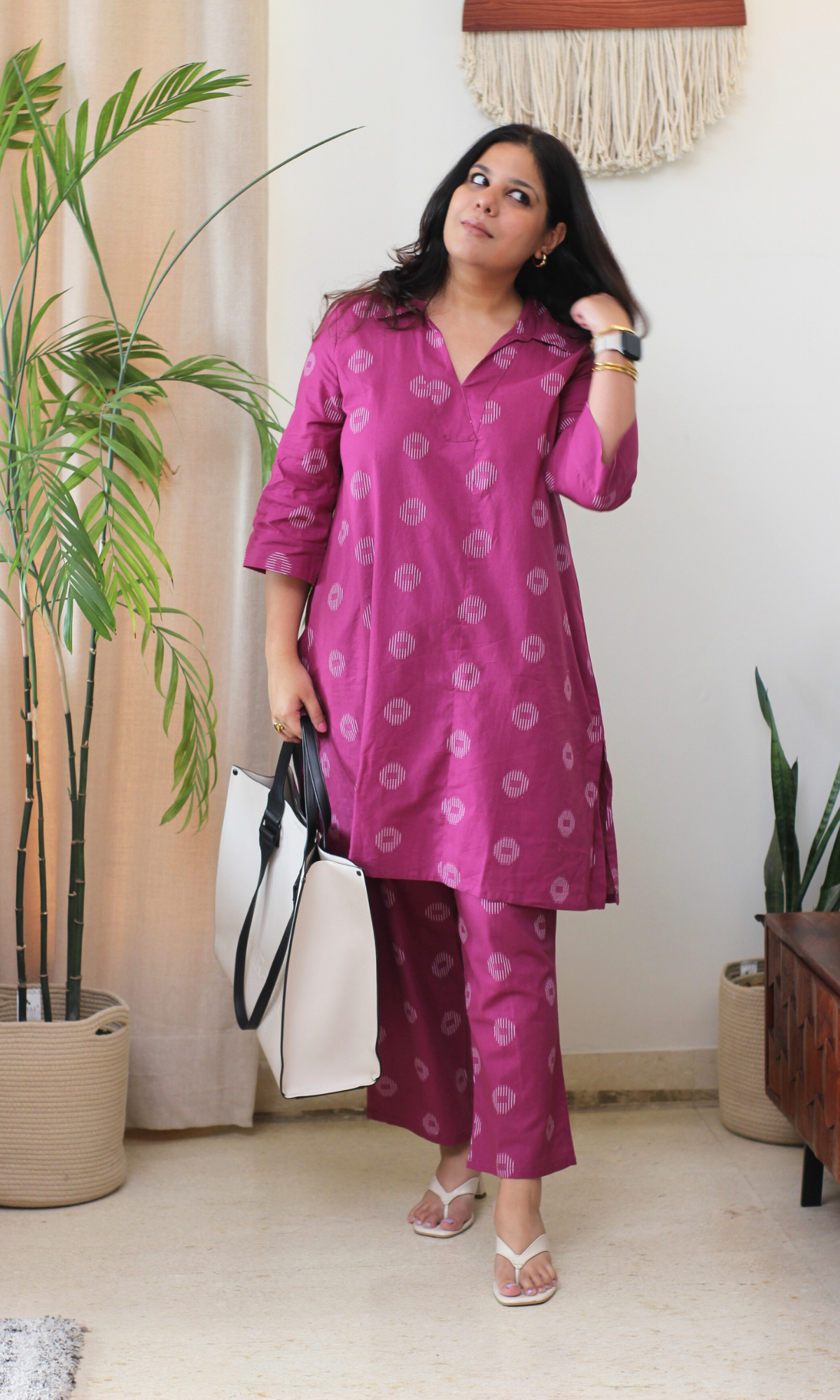 Berry Cotton Dobby Collard Co-ord