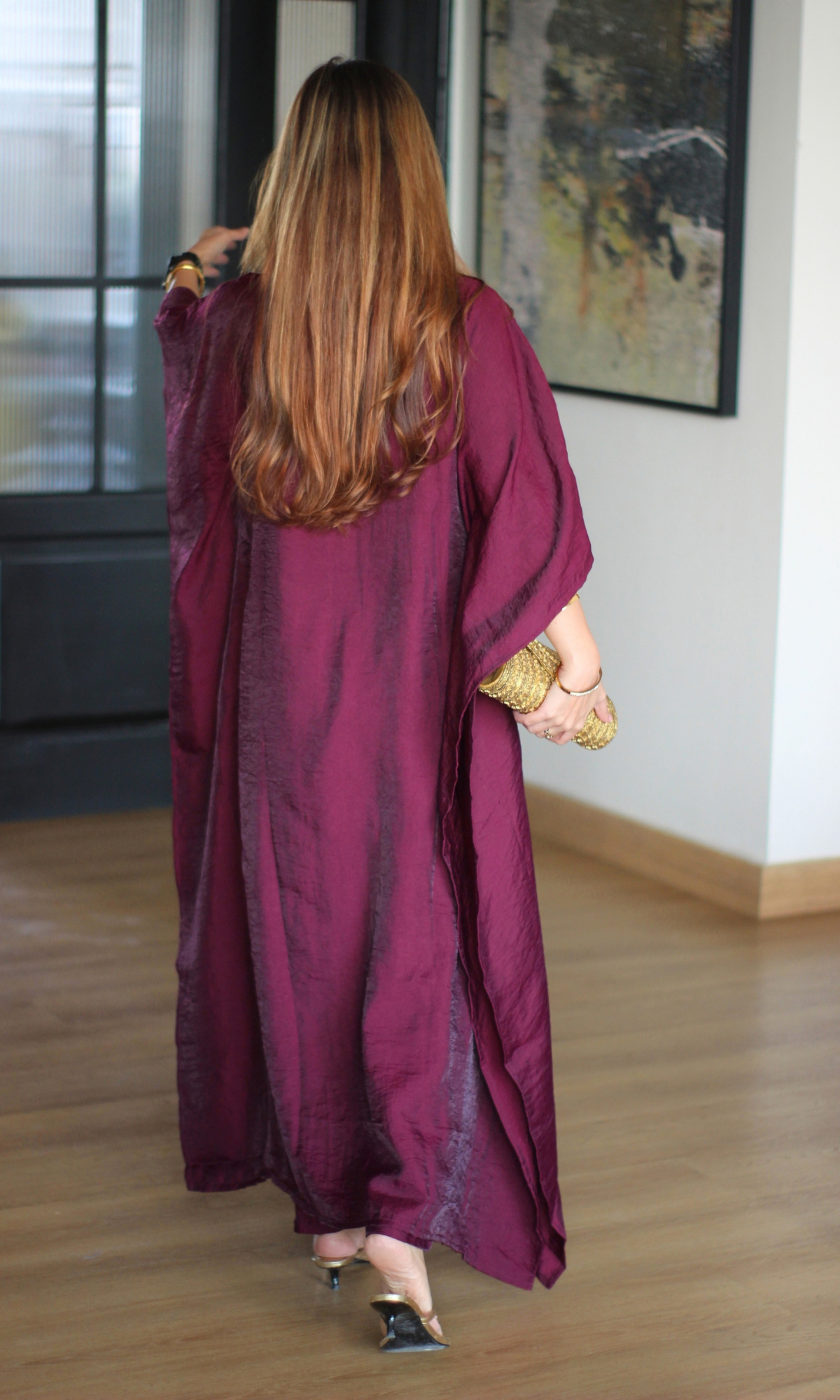 Berry Textured Kaftan Style Co-ord