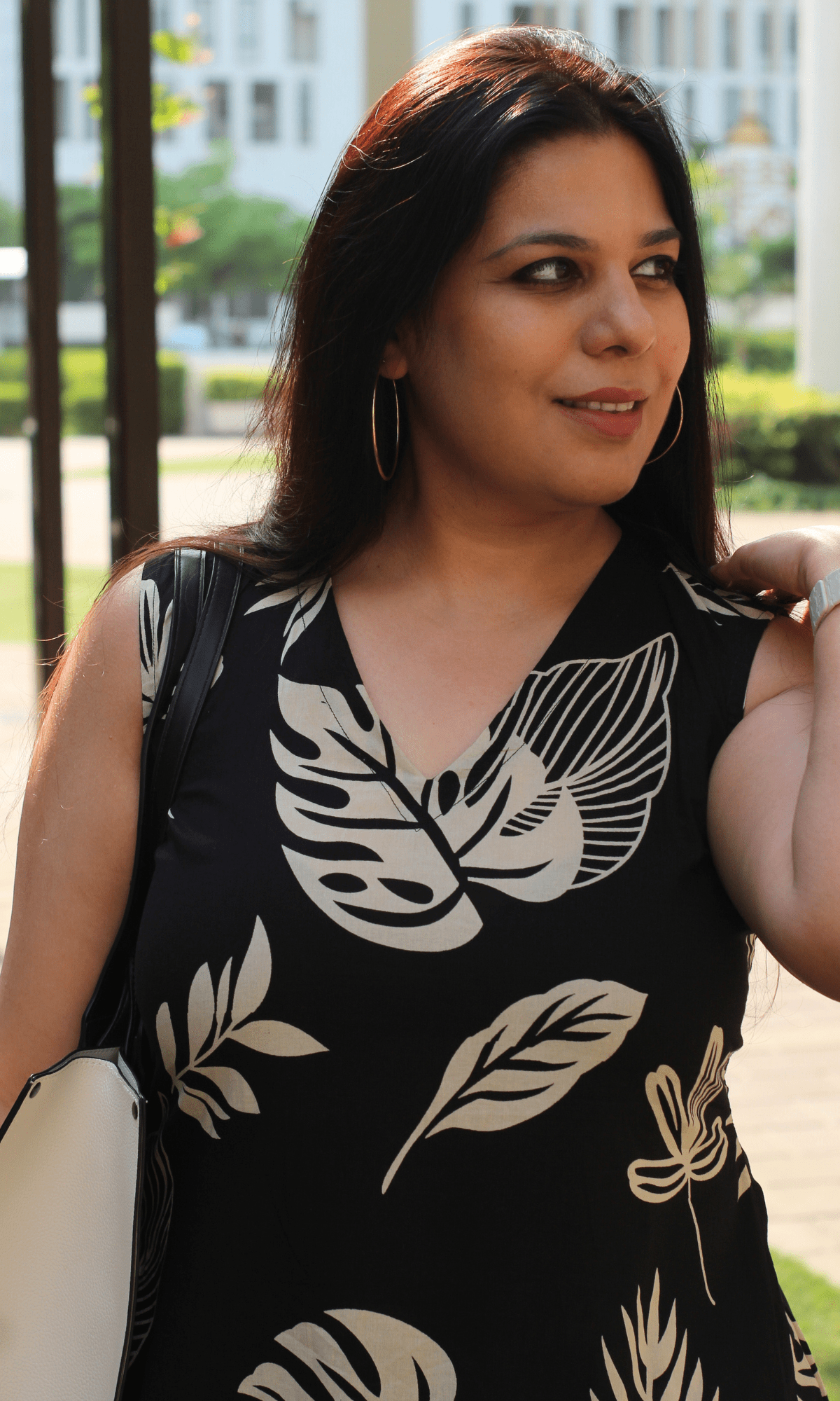 Cotton Black Big Leaf Print Sleeveless A Line Kurta & Pants - Baareeki
