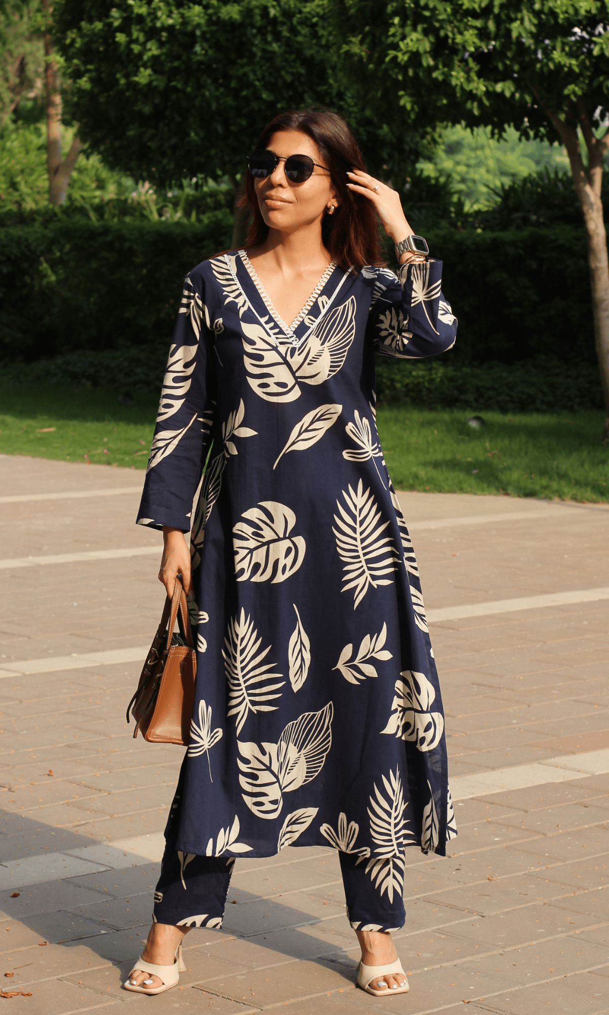 a line kurta dress BUY ISHIN Women Cotton Embellished Floral Printed A-line Kurta With Trouser & Dupatta