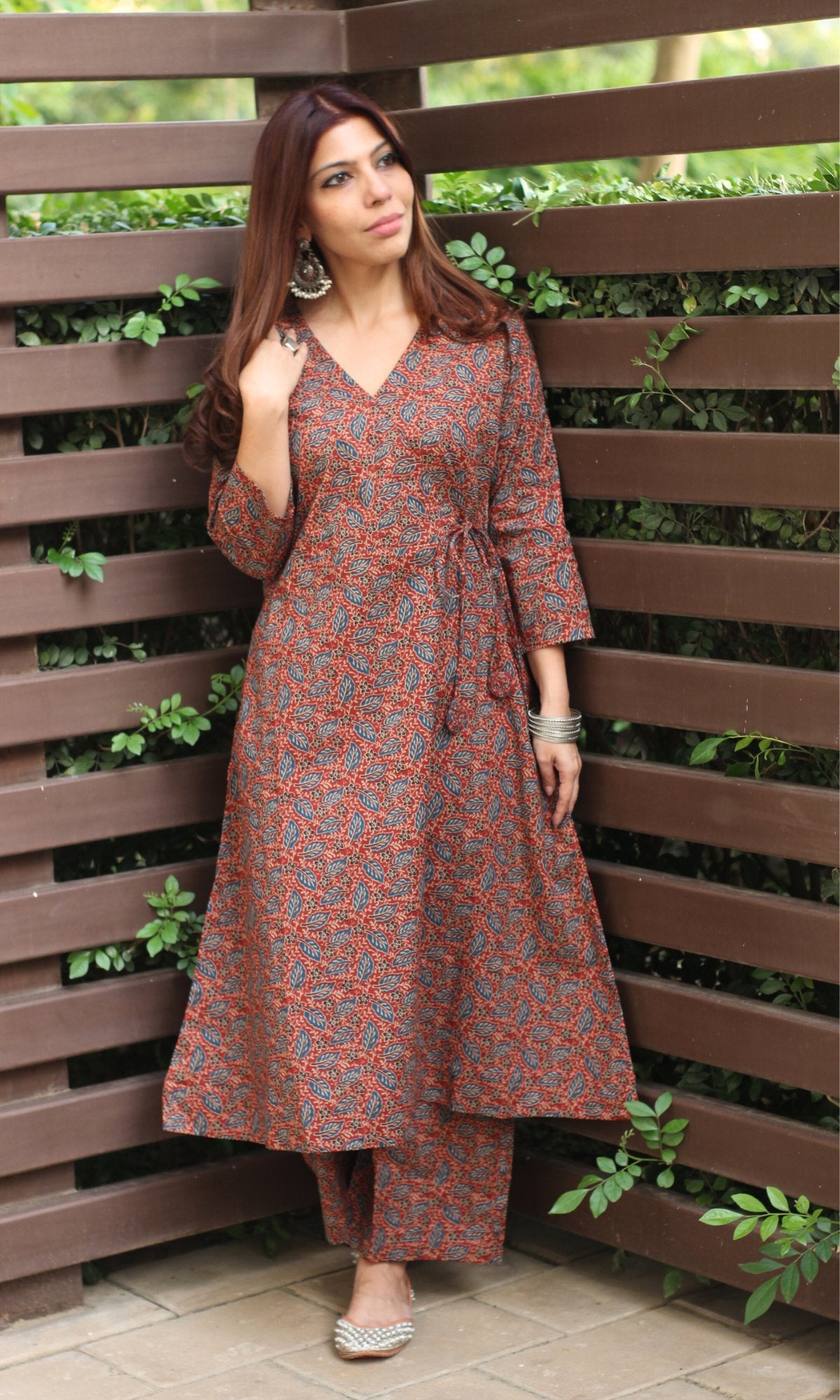 Cotton Angrakha Style Coord Set - Baareeki