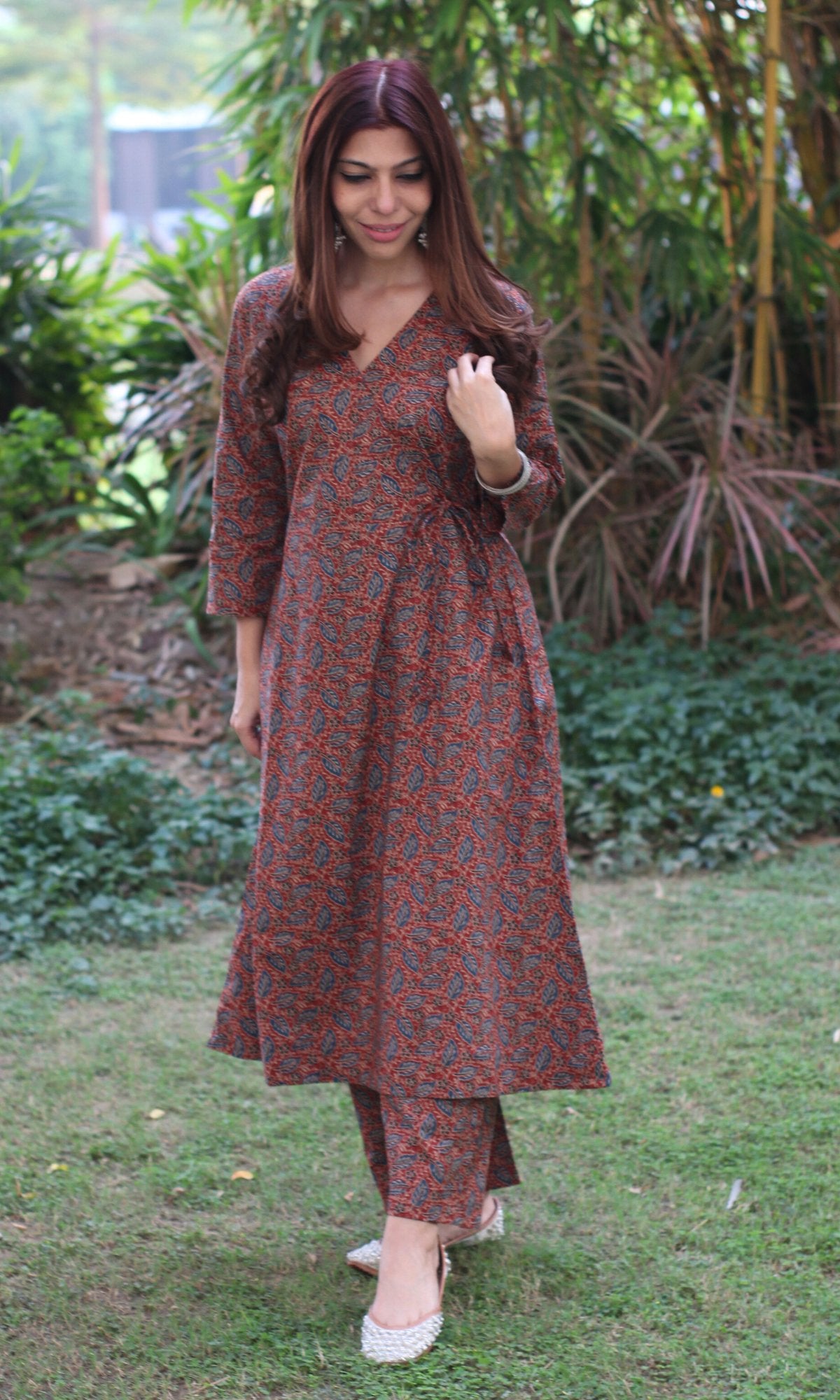 Cotton Angrakha Style Coord Set - Baareeki