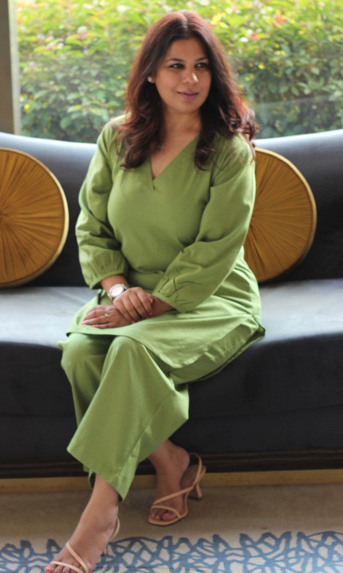 Cotton Flax Green Coord Set - Baareeki