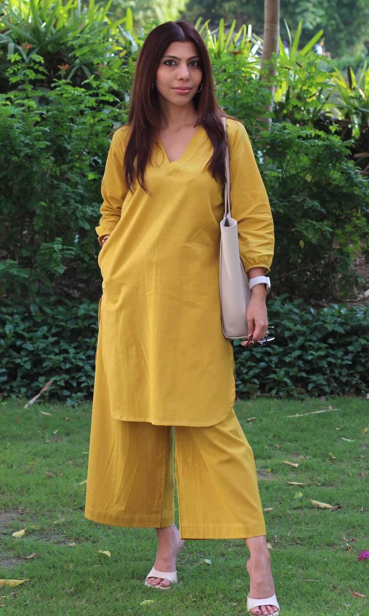 Cotton Flax Yellow Coord Set - Baareeki