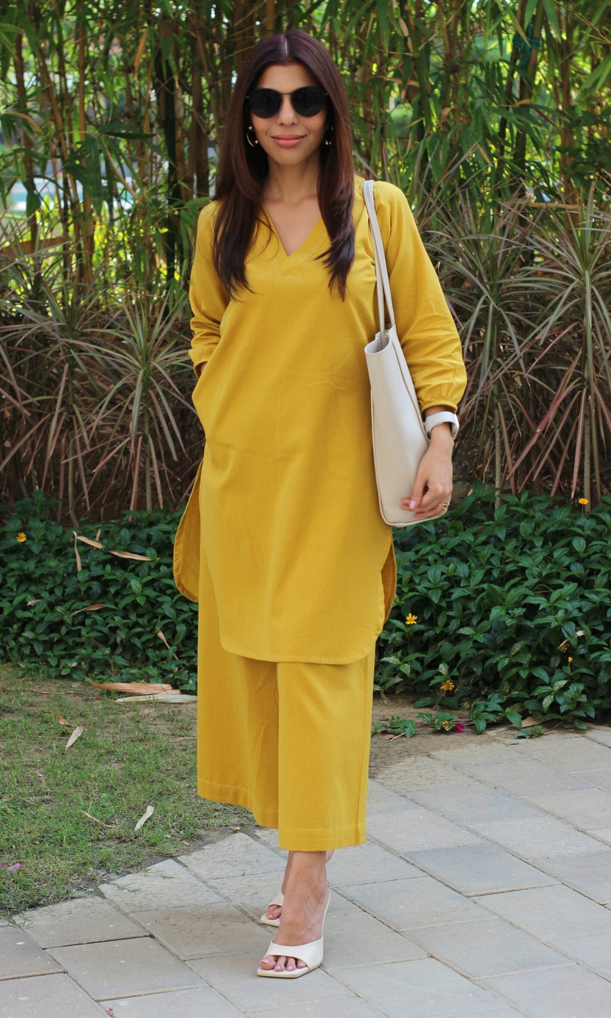 Cotton Flax Yellow Coord Set - Baareeki