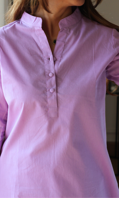 Lilac Hour Cotton Kurta with Baloon Pants