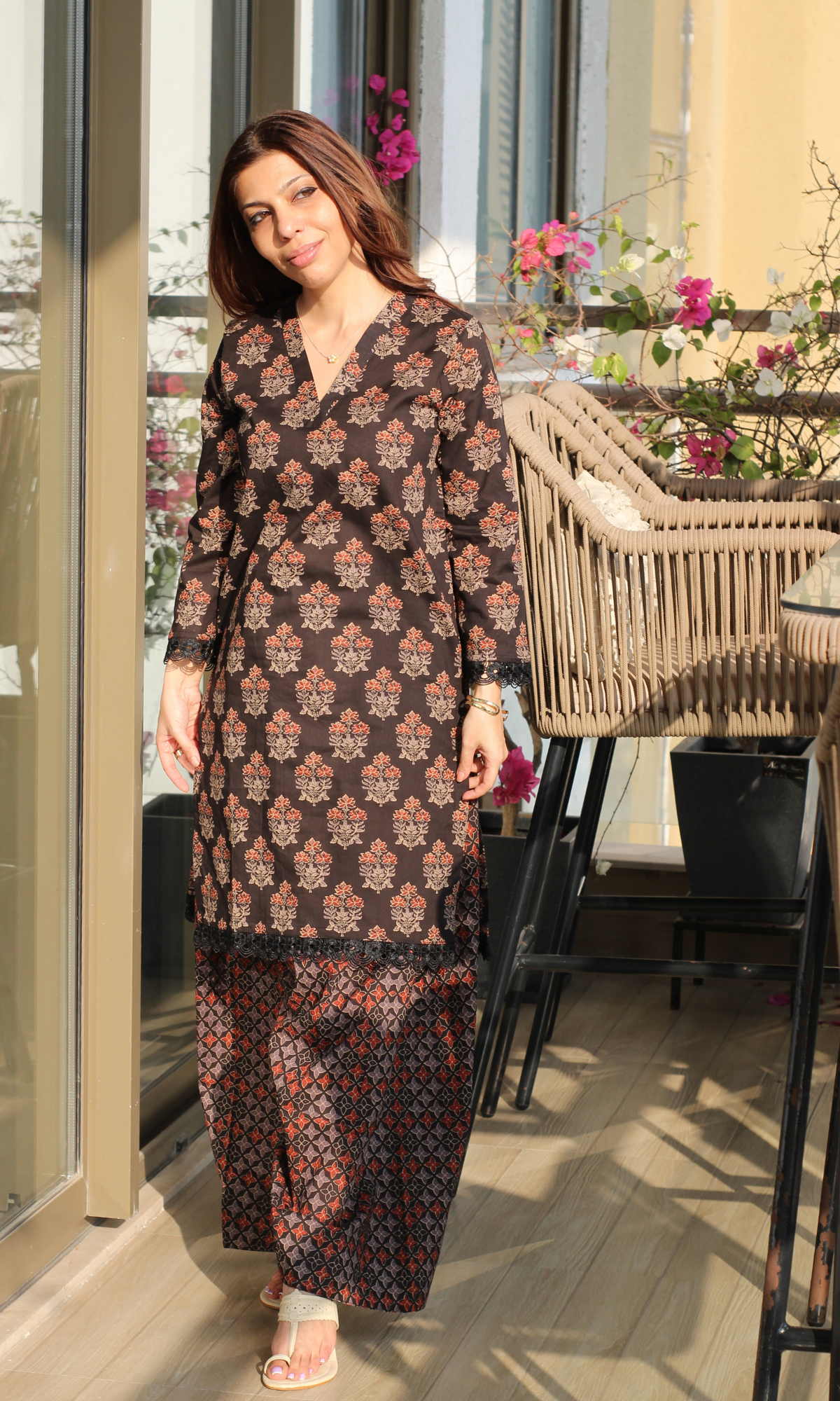 Black Noor Laced Kurta & Farshi Salwaar