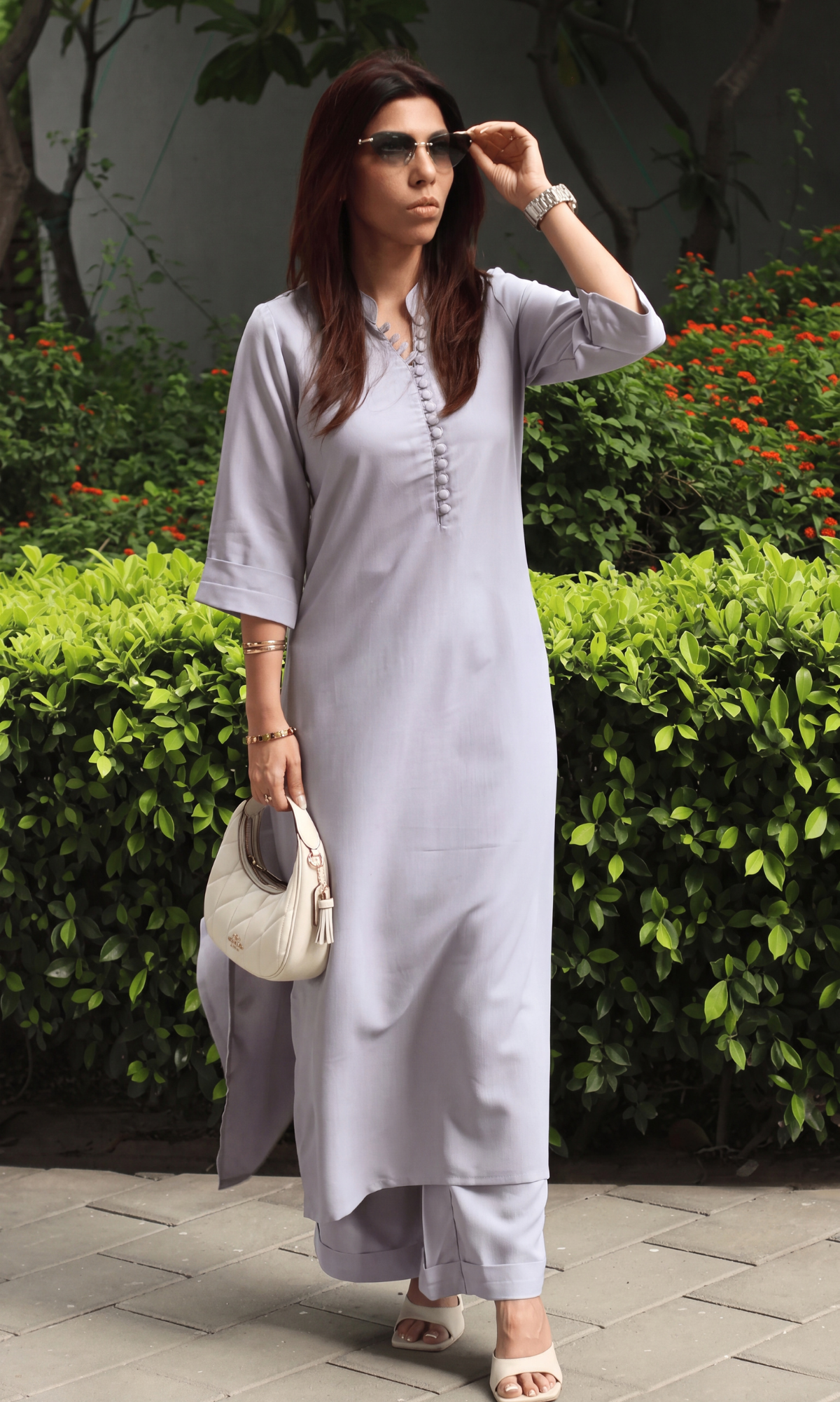 Frosted Lavender Collared Buttoned Co-ord