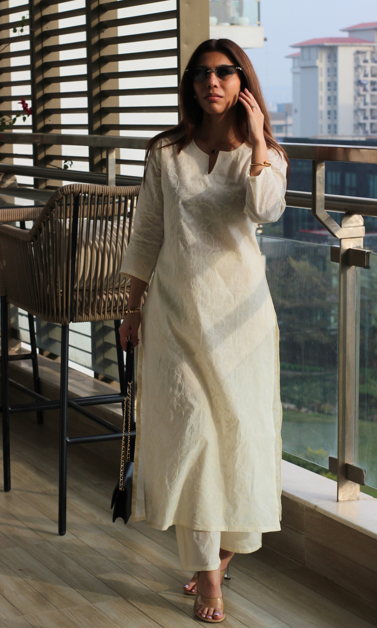 Pearl Overall Embroidered Kurta & Cotton Pants