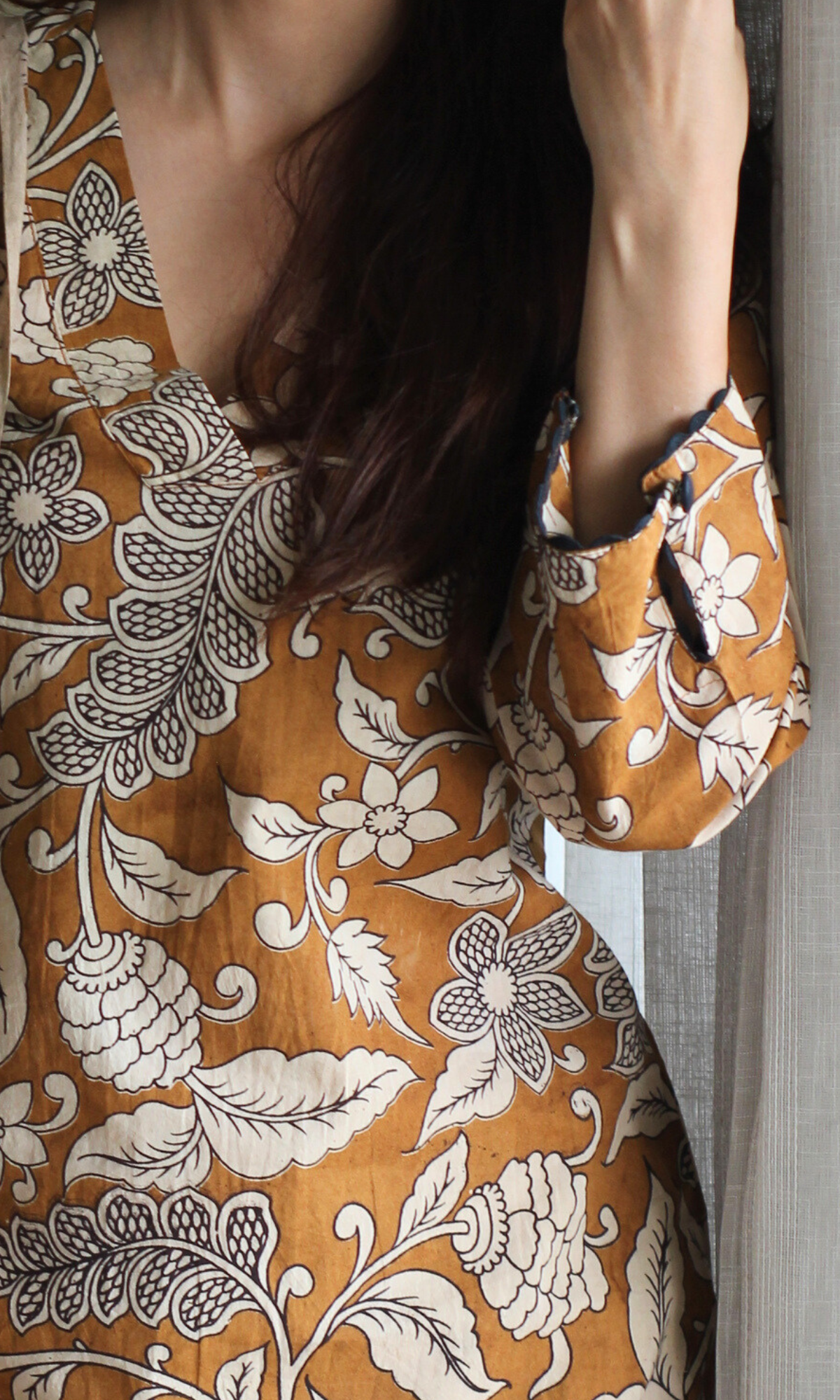 Kesar Cotton Handblock Kalamkari Kurta & Dupatta
