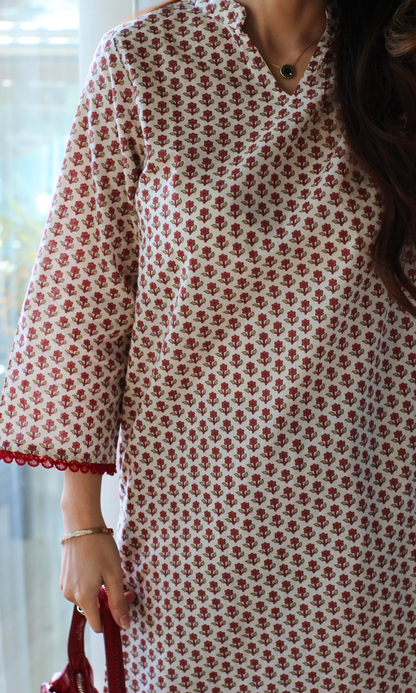 Rani Buti Cotton Kurta, Farshi Slawaar Set