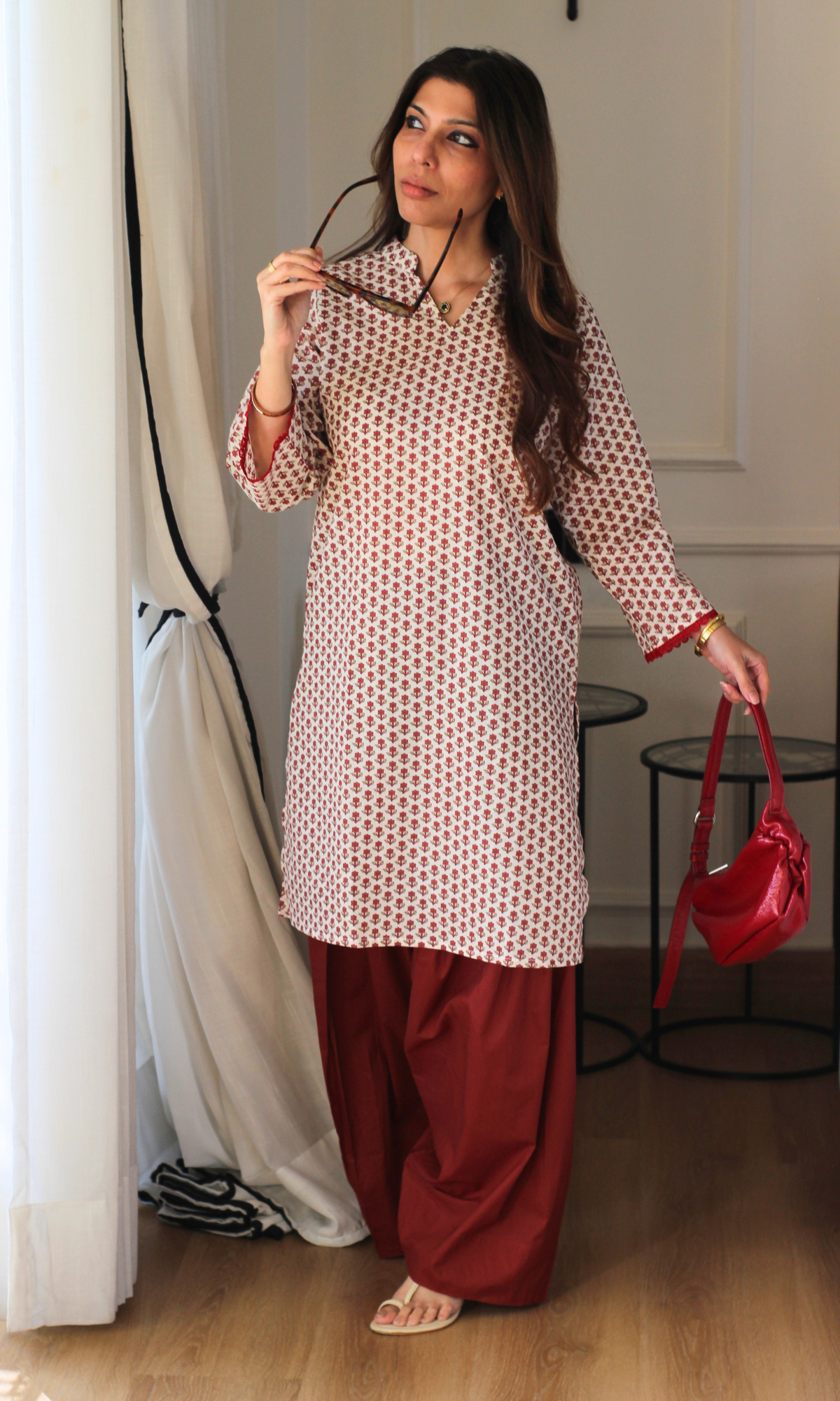 Rani Buti Cotton Kurta, Farshi Slawaar Set