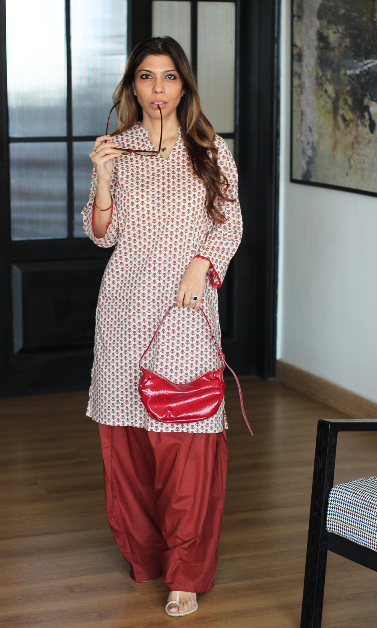 Rani Buti Cotton Kurta, Farshi Slawaar Set