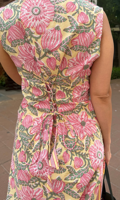 Sameera Floral Block Print Kurta with Farshi Salwaar