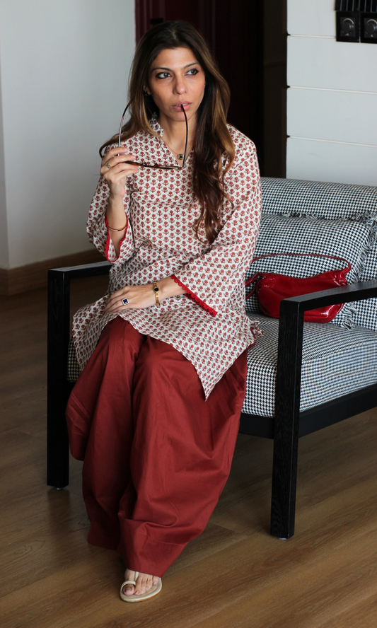 Rani Buti Cotton Kurta, Farshi Slawaar Set