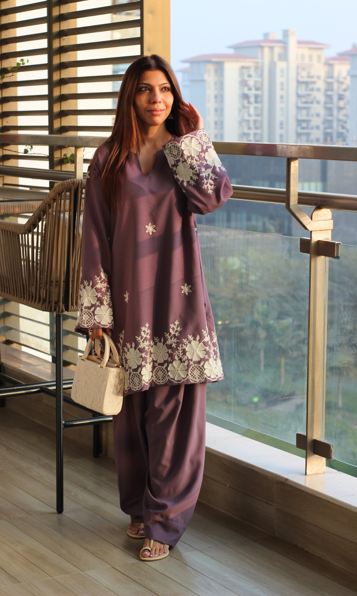 Ziva Mauve Farshi Set