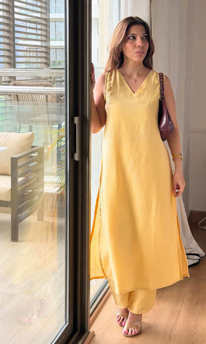 Pure Chiffon A Line Kurta with Pants