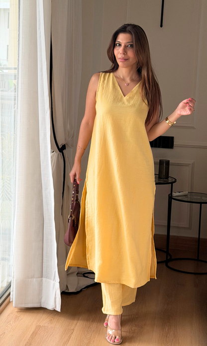 Pure Chiffon A Line Kurta with Pants