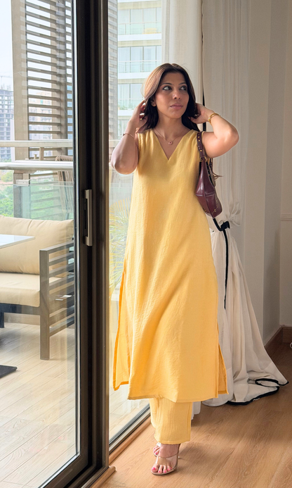 Pure Chiffon A Line Kurta with Pants