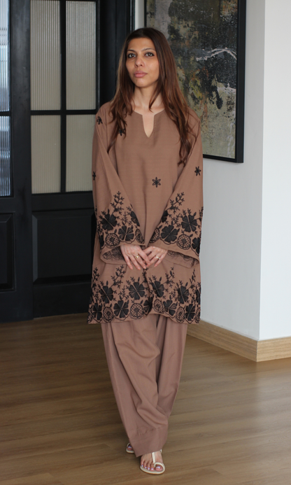 Ziva Mocha Farshi Set