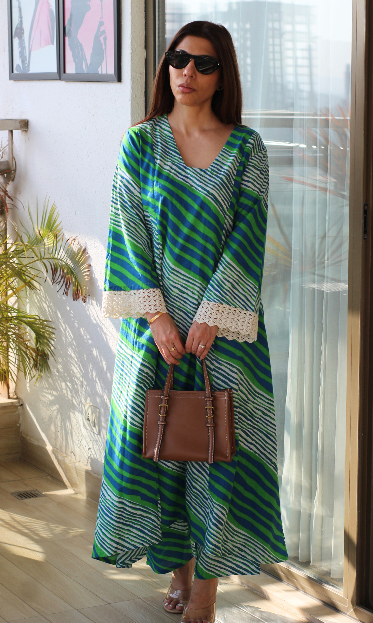 Cool Green Kali Kurta & Pant Co-ord