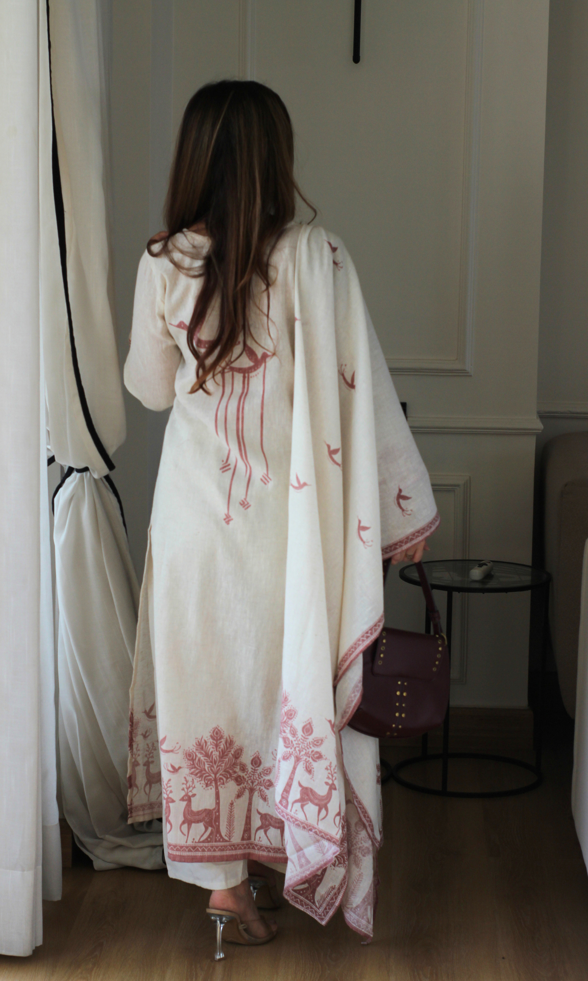 Vanya Linen Blend Kurta, Dupatta & Cotton Pants