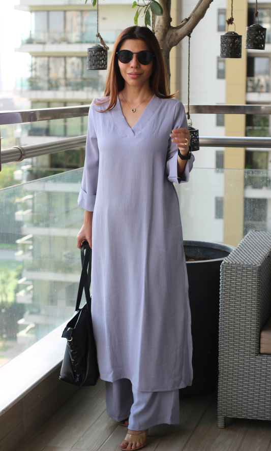 Misty Lavender Textured Co-ord
