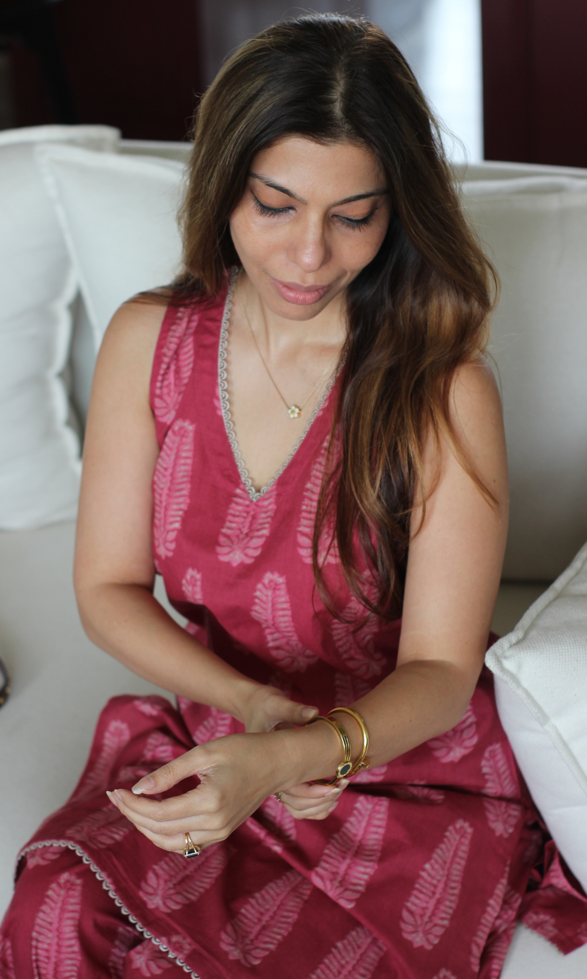 Elina Cotton Leaf Print Kurta with Farshi Salwaar