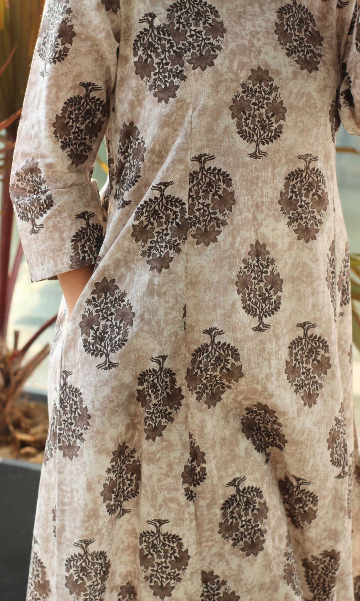 Cotton Earthy Brown Kali Kurta