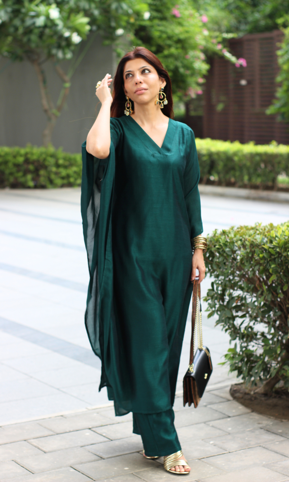 Emerald Green Kaftan Style Co-ord Set