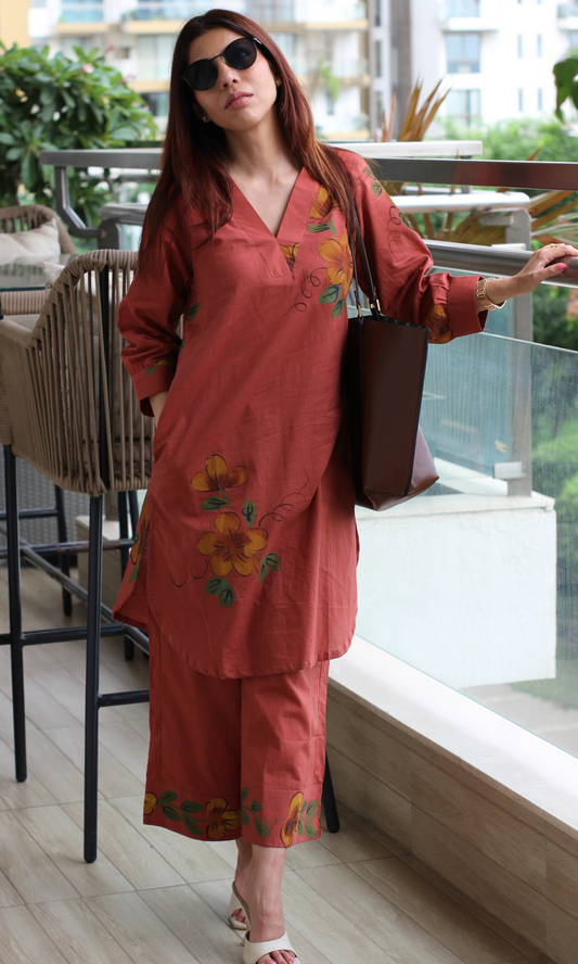 Vintage Rust Handbrush Painted Co-ord