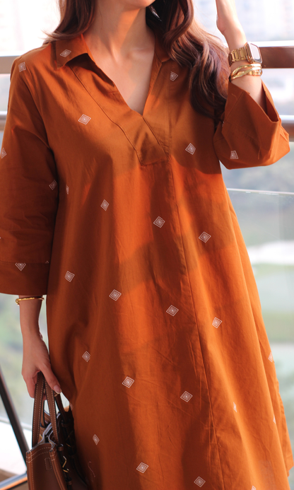 Cotton Caramel Collared Antifit Co-ord