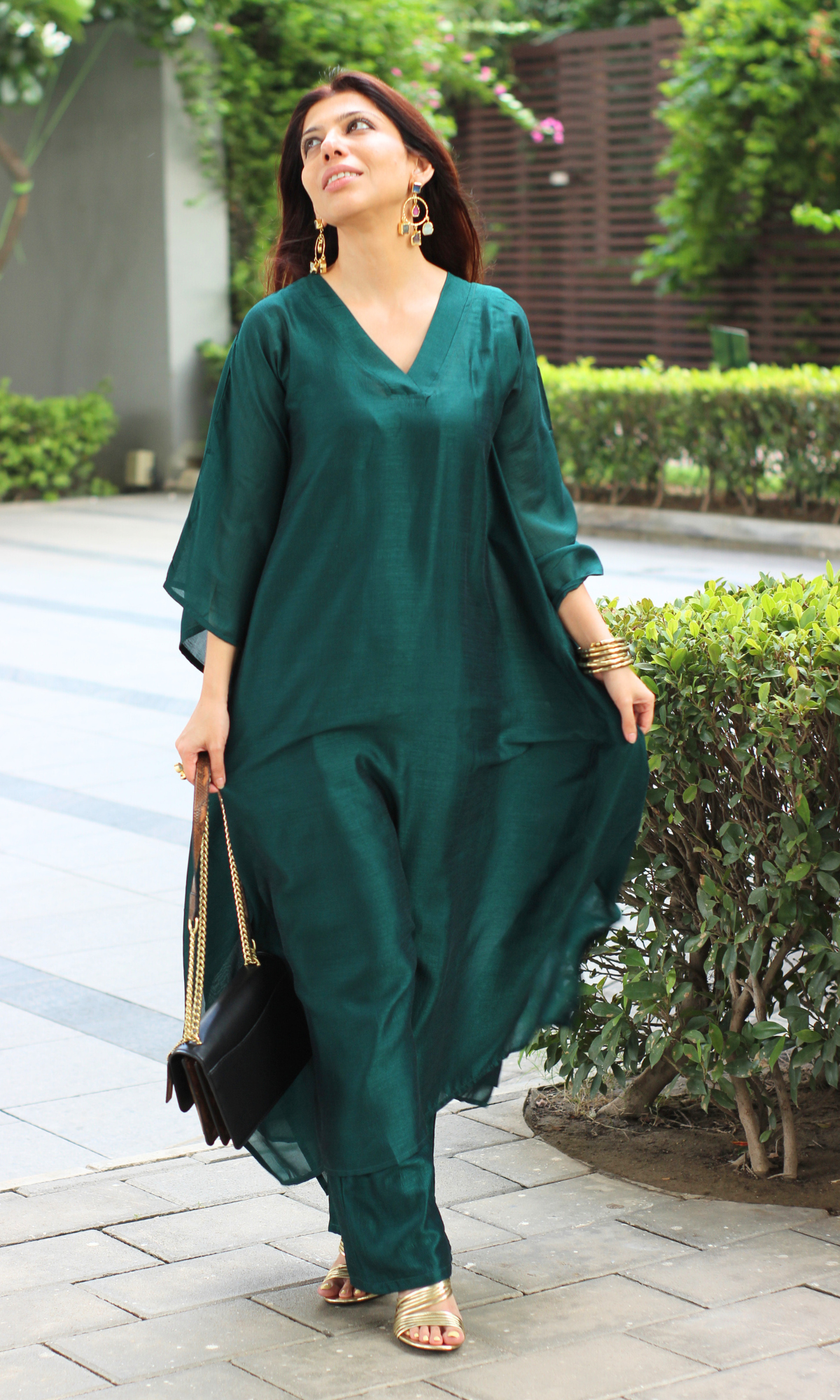 Emerald Green Kaftan Style Co-ord Set
