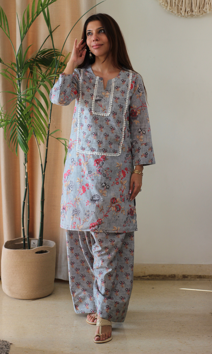 Steel Noor - e- Bahar Farshi Salwaar Cotton Co-ord