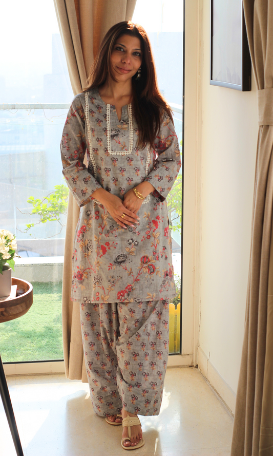 Steel Noor - e- Bahar Farshi Salwaar Cotton Co-ord