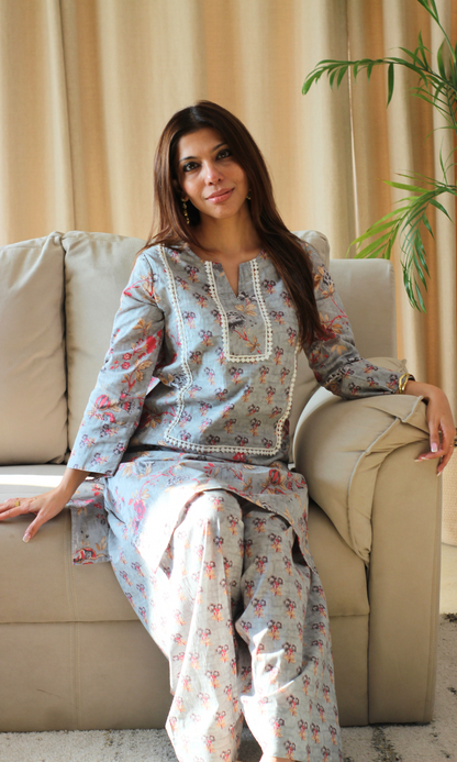 Steel Noor - e- Bahar Farshi Salwaar Cotton Co-ord