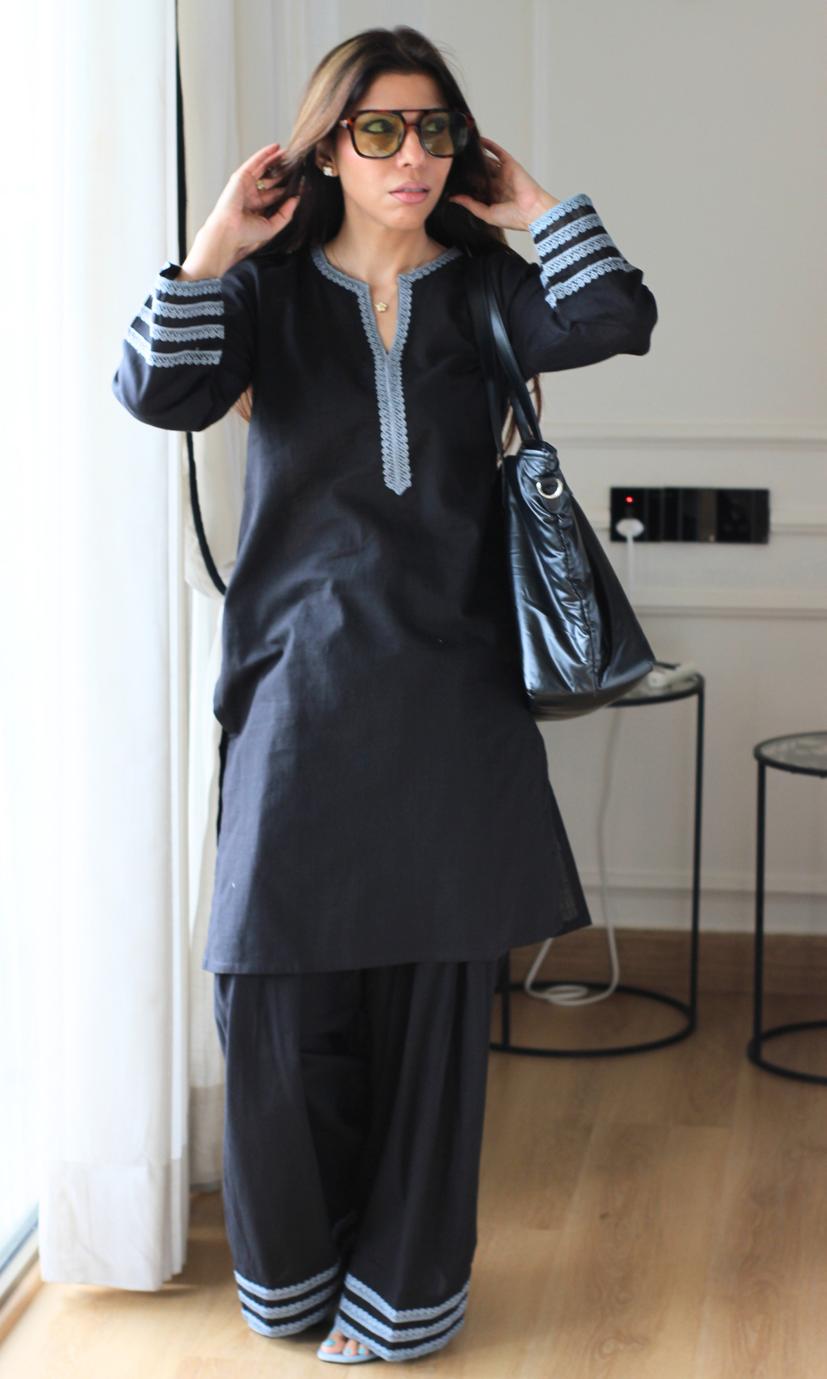 Surma Slub Kurta with Farshi Salwaar