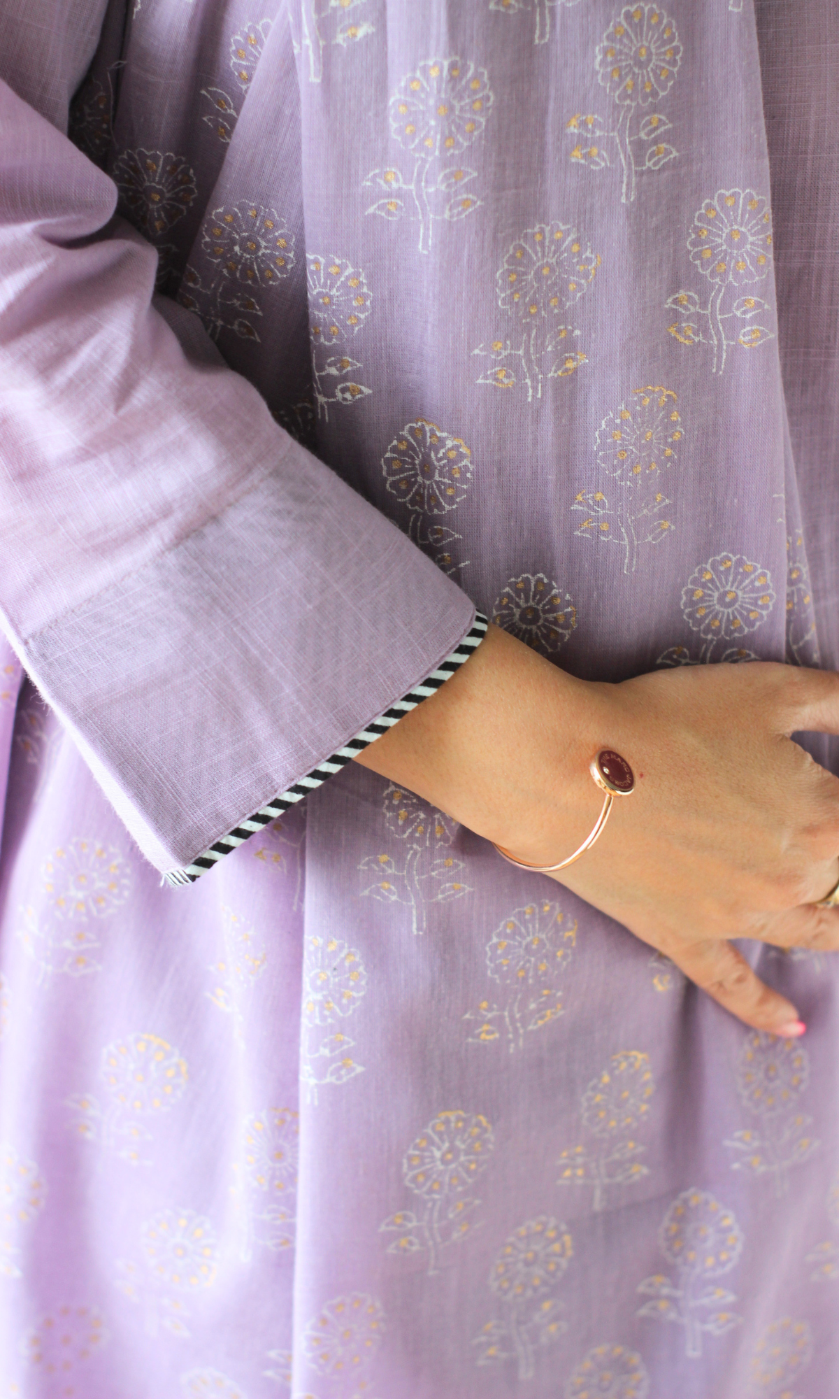 Pastel Purple Cotton Slub Kurta, Pants & Cotton Booti Print Dupatta