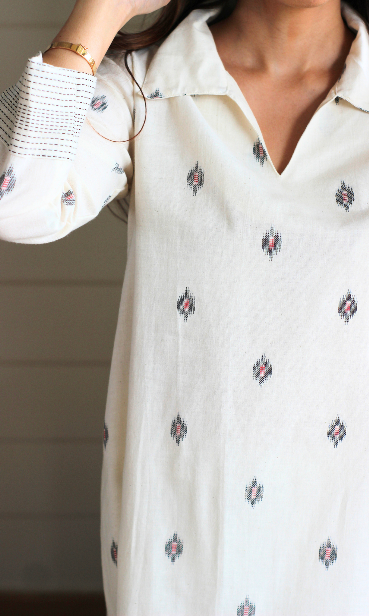 Samaria Cotton Dobby Collared Kurta with Pants