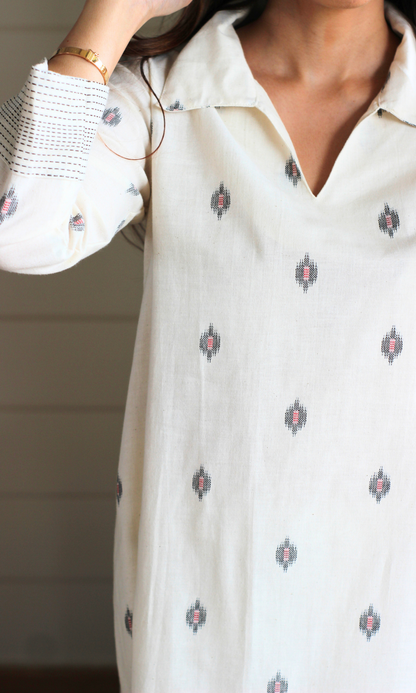 Samaria Cotton Dobby Collared Kurta with Pants