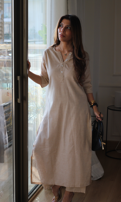 Monday Muse Linen Kurta & Cotton Pants