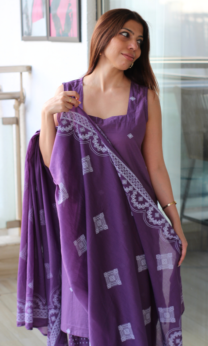 Jamuni Gul Kurta with Farshi Salwar & Cotton Dupatta