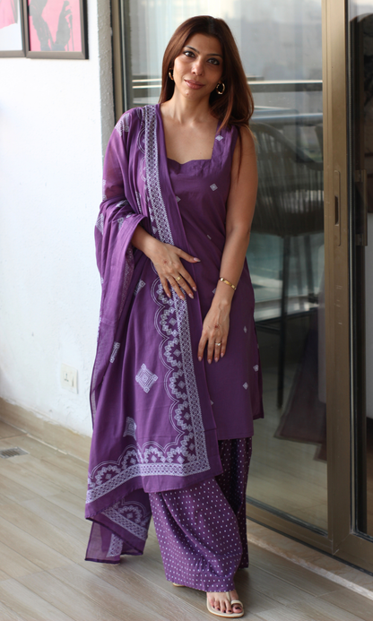 Jamuni Gul Kurta with Farshi Salwar & Cotton Dupatta